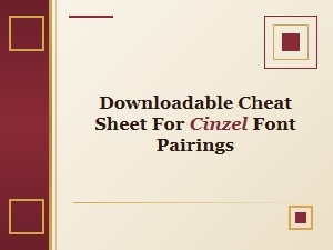 Free Cinzel Font Pairings Cheat Sheet – Downloadable Pdf Guide